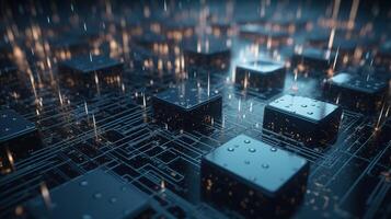 3d rendering abstract digital technology background. Network connection structure. Digital data visualization. photo