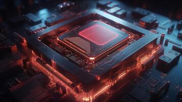 3d rendering of abstract technology concept background. Futuristic circuit board. photo