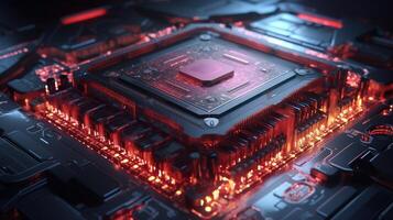 3d rendering of abstract technology concept background. Futuristic circuit board. photo