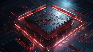3d rendering of abstract technology concept background. Futuristic circuit board. photo