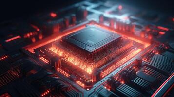 3d rendering of abstract technology concept background. Futuristic circuit board. photo