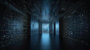 3d rendering abstract digital technology background. Network connection structure. Digital data visualization. photo