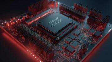 3d rendering of abstract technology concept background. Futuristic circuit board. photo