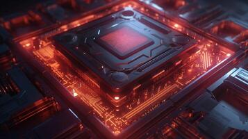 3d rendering of abstract technology concept background. Futuristic circuit board. photo