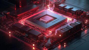 3d rendering of abstract technology concept background. Futuristic circuit board. photo