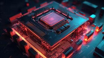 3d rendering of abstract technology concept background. Futuristic circuit board. photo