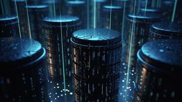 3d rendering of data storage concept. Computer generated abstract background,Digital data storage concept. photo