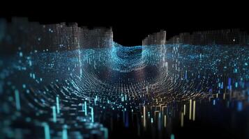3D rendering of abstract digital technology background. Big data connection concept. photo