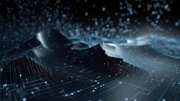 3d rendering abstract digital technology background. Network connection structure. Digital data visualization. photo