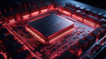 3d rendering of abstract technology concept background. Futuristic circuit board. photo