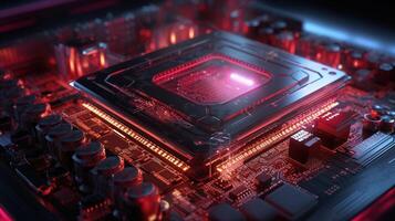 3d rendering of abstract technology concept background. Futuristic circuit board. photo