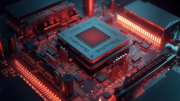 3d rendering of abstract technology concept background. Futuristic circuit board. photo