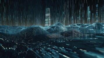 3d rendering abstract digital technology background. Network connection structure. Digital data visualization. photo