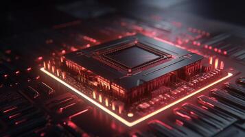 3d rendering of abstract technology concept background. Futuristic circuit board. photo