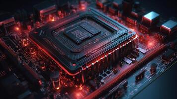 3d rendering of abstract technology concept background. Futuristic circuit board. photo