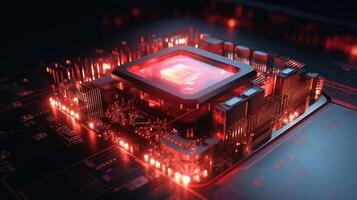 3d rendering of abstract technology concept background. Futuristic circuit board. photo