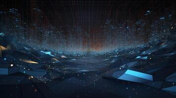3d rendering abstract digital technology background. Network connection structure. Digital data visualization. photo