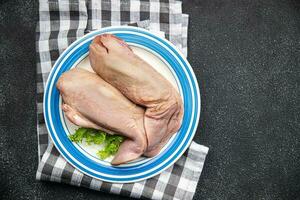 tongue pork raw meat meal food snack on the table copy space food background rustic top view photo