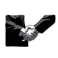 closeup handshake of businessman illustration vector hand drawn isolated on white background line art.