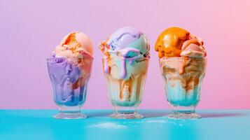Colorful summer ice cream. Illustration photo