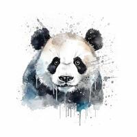 Cute watercolor panda. Illustration photo