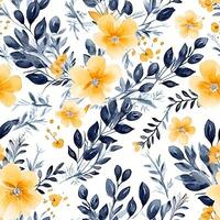 Watercolor floral pattern. Illustration photo