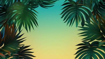 Tropical palms background. Illustration photo