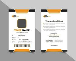 Simple creative business id card design template or Corporate office id card template design vector