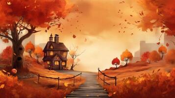 Welcome Autumn background. Illustration photo