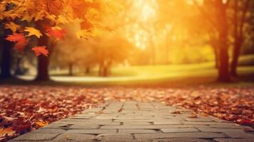 Bienvenido otoño antecedentes. ilustración ai generativo foto