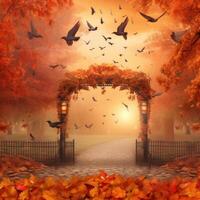 Welcome Autumn background. Illustration photo