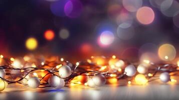 Magic Christmas lights background. Illustration photo