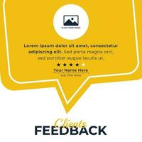 Client or customer review testimonial social media post. Customer or client service feedback review post design template vector