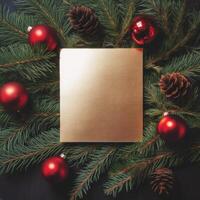 Navidad antecedentes con vacío tarjeta. ilustración ai generativo foto