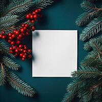 Christmas background with empty card. Illustration photo