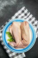 tongue raw pork meat meal food snack on the table copy space food background rustic top view photo