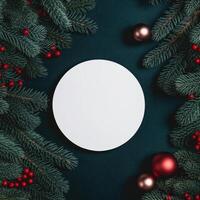 Christmas background with empty card. Illustration photo