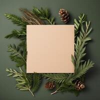 Empty Christmas card mockup. Illustration photo