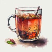 Watercolor tea. Illustration photo