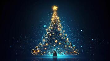 Christmas Magic tree background. Illustration photo