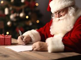 Santa Claus with letters. Illustration photo
