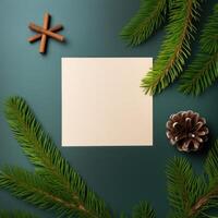 Empty Christmas card mockup. Illustration photo