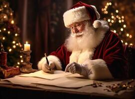 Santa Claus with letters. Illustration photo