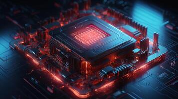 3d rendering of abstract technology concept background. Futuristic circuit board. photo