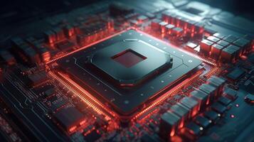 3d rendering of abstract technology concept background. Futuristic circuit board. photo