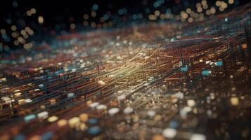 3d rendering abstract digital technology background. Network connection structure. Digital data visualization. photo