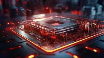 3d rendering of abstract technology concept background. Futuristic circuit board. photo