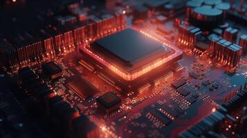 3d rendering of abstract technology concept background. Futuristic circuit board. photo