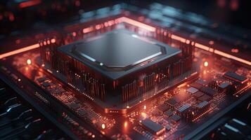 3d rendering of abstract technology concept background. Futuristic circuit board. photo