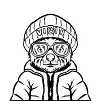vector ilustración de un oso en un invierno chaqueta y un sombrero.